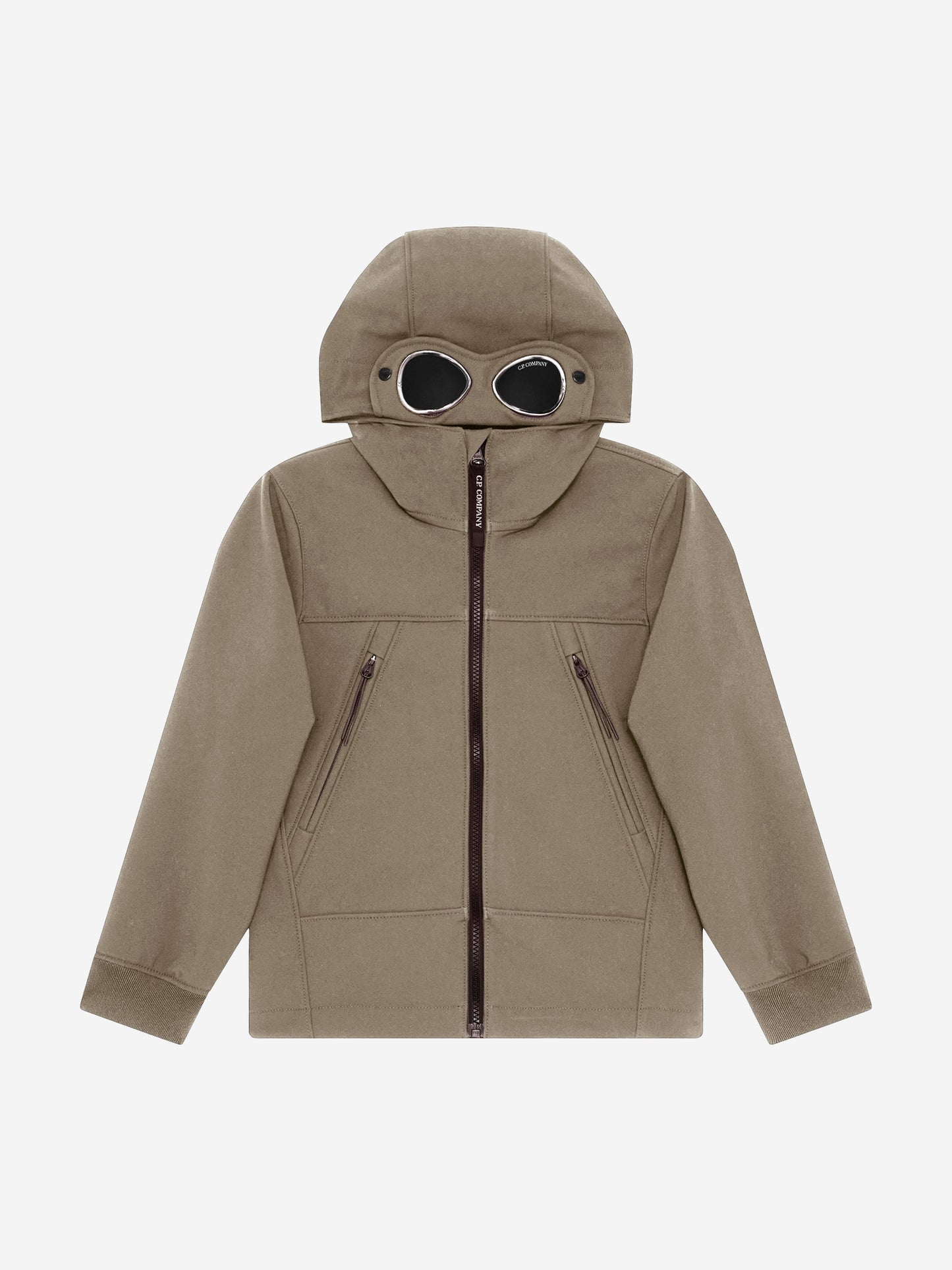CP Company 男童连帽护目镜夹克（棕色）