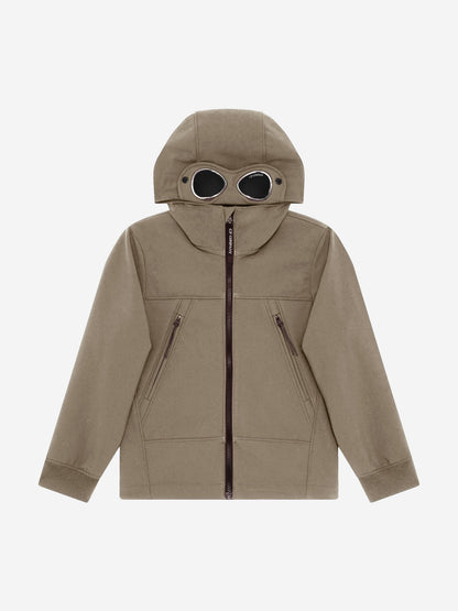 CP Company 男童连帽护目镜夹克（棕色）