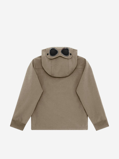 CP Company 男童连帽护目镜夹克（棕色）