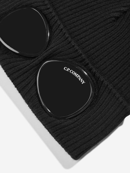 CP Company 男孩黑色护目镜便帽