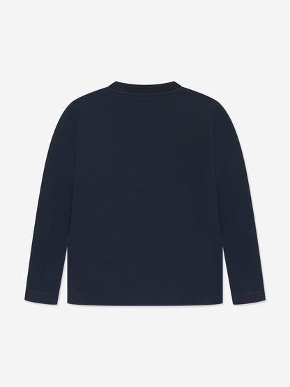 CP Company 男童长袖徽标 T 恤（海军蓝）