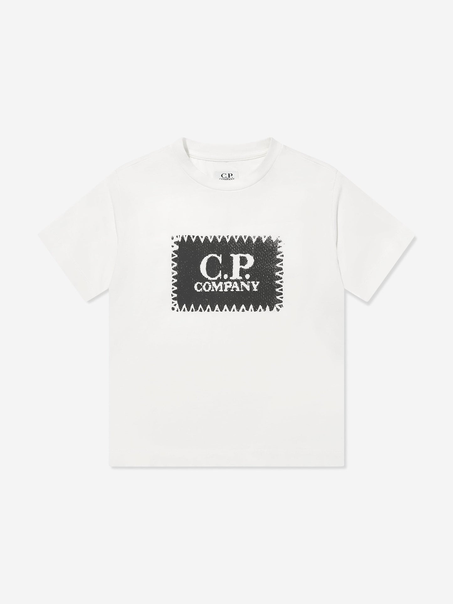 CP Company 男孩象牙色徽标 T 恤