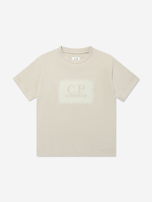 CP Company 男孩绿色徽标 T 恤