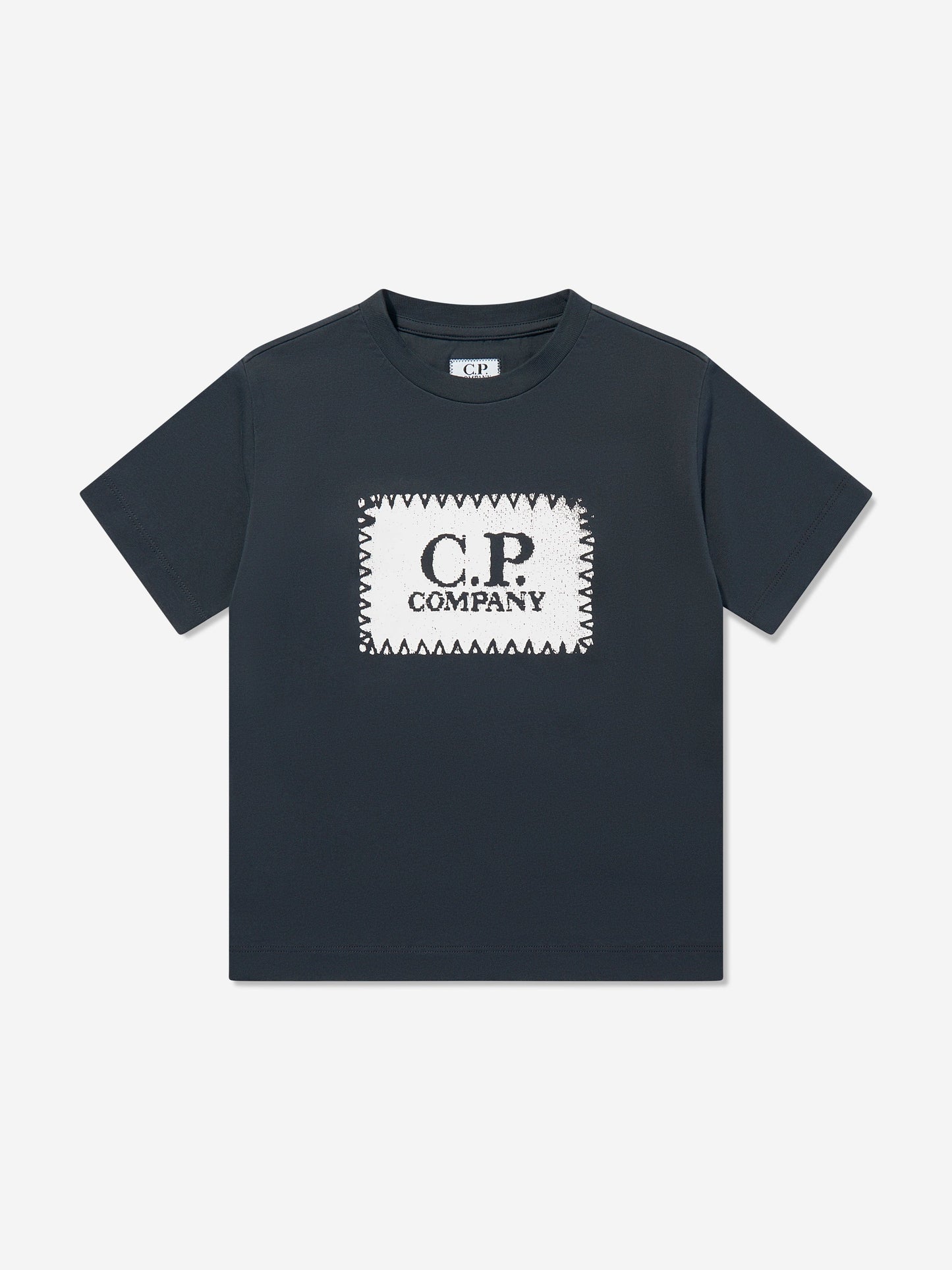 CP Company 男童海军蓝徽标 T 恤