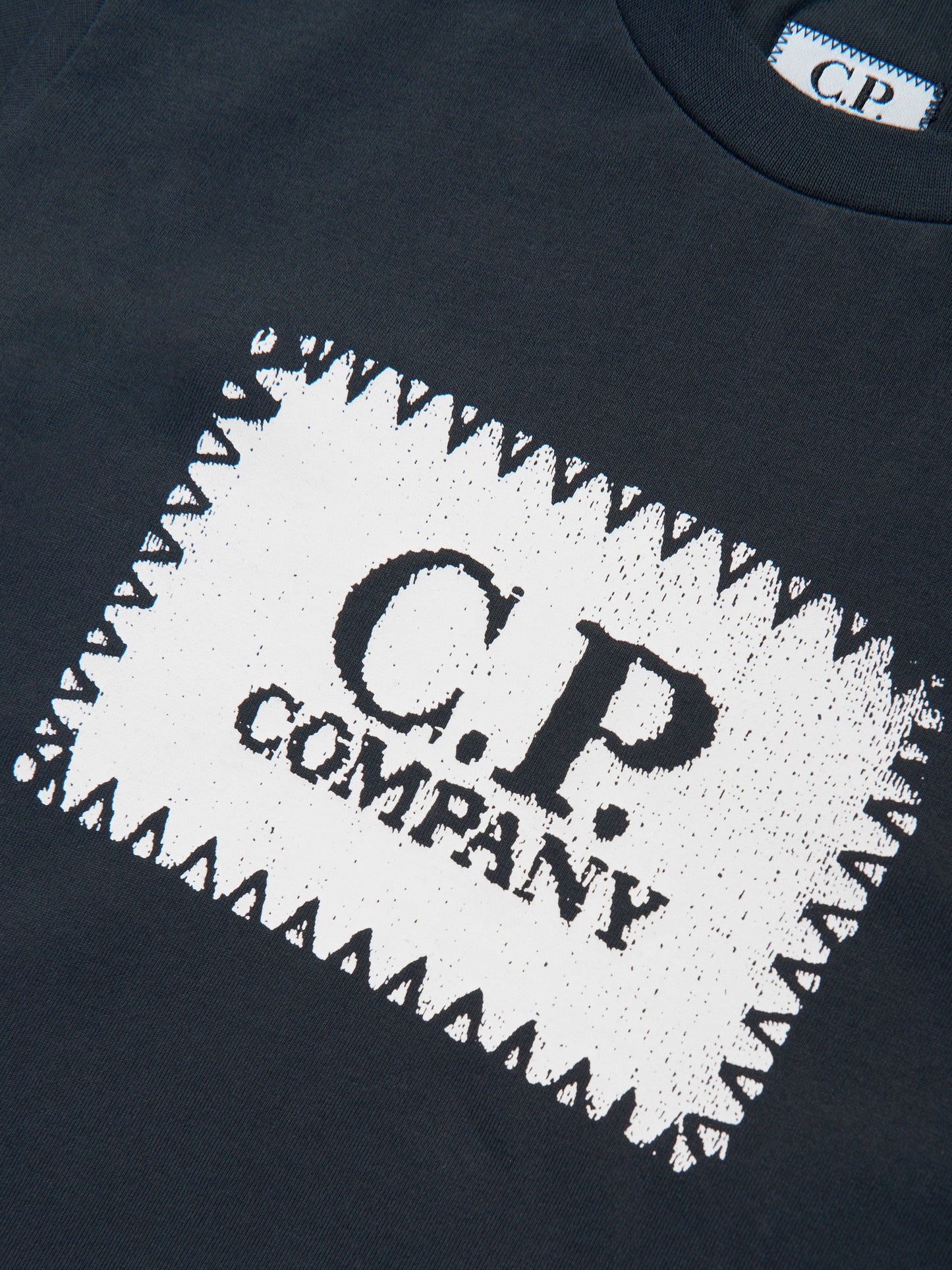 CP Company 男童海军蓝徽标 T 恤