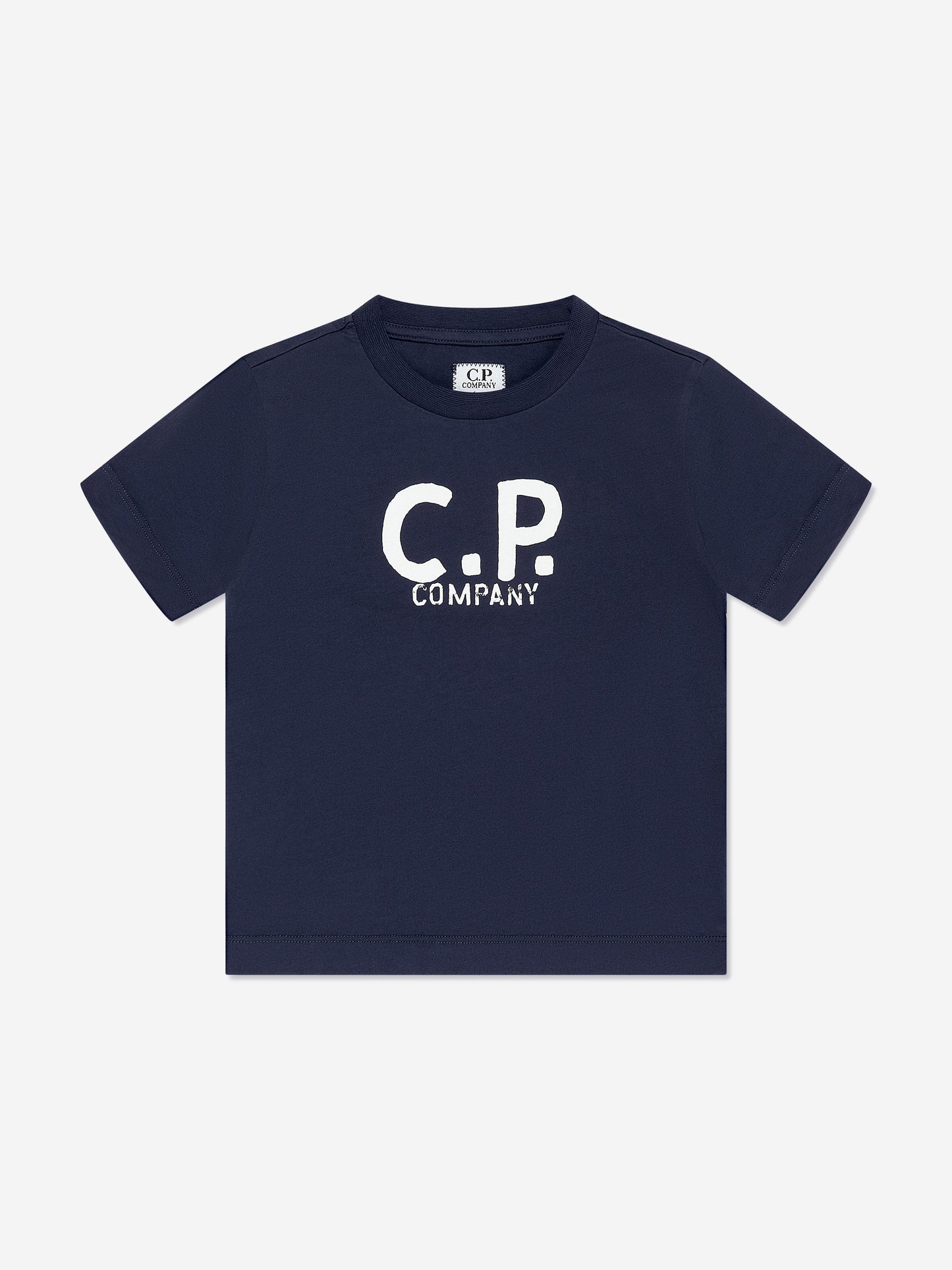 CP Company 男童海军蓝徽标 T 恤