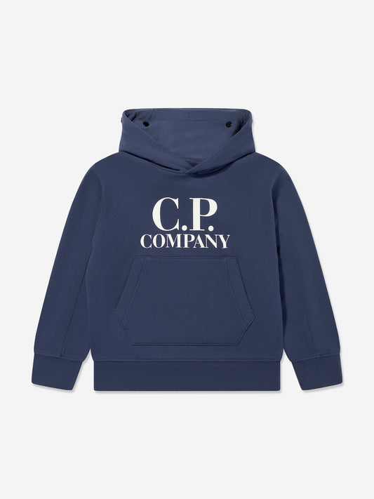 CP Company 男童海军蓝徽标连帽衫