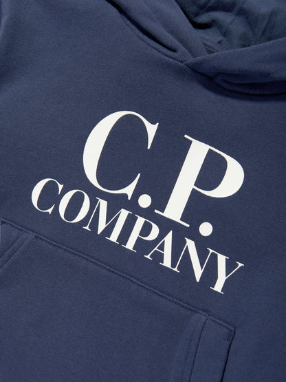 CP Company 男童海军蓝徽标连帽衫