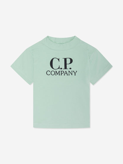 CP Company 男孩绿色徽标 T 恤