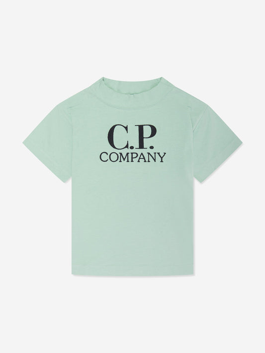 CP Company 男孩绿色徽标 T 恤
