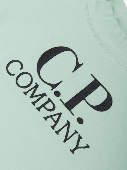 CP Company 男孩绿色徽标 T 恤