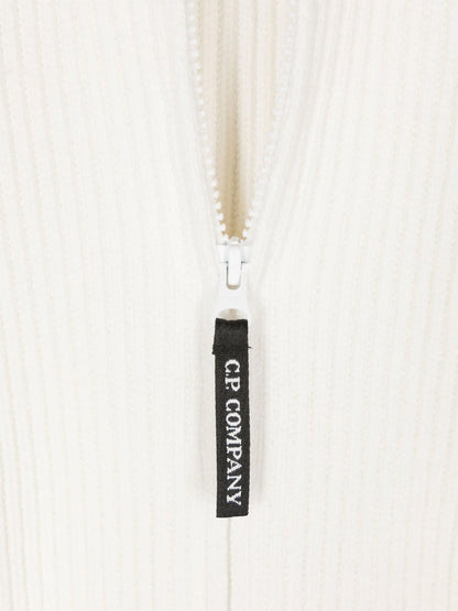 CP Company 男童象牙色拉链针织上衣