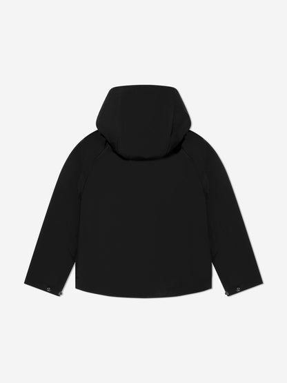 Boys Hooded Zip Up Jacket in Black
