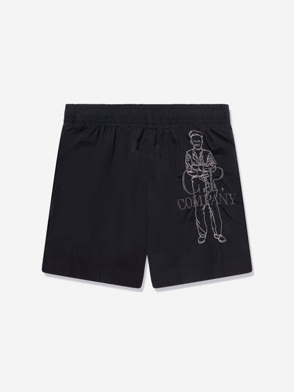 Boys Logo Swim Shorts in Black