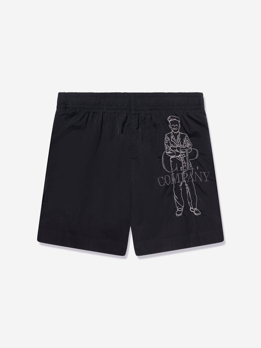 Boys Logo Swim Shorts in Black
