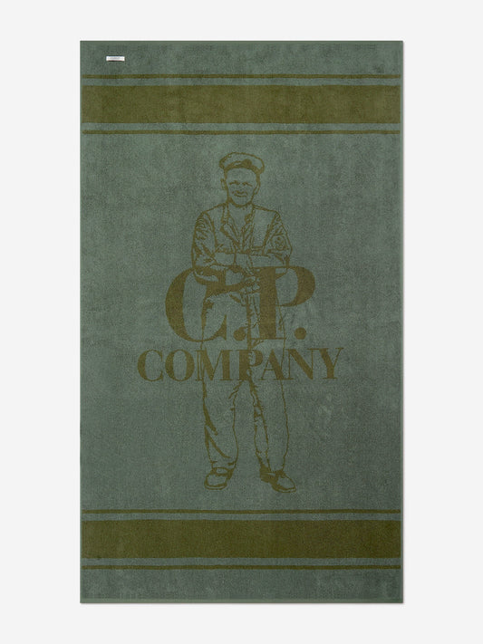 Boys Logo Beach Towel in Green (188 x 92cm)