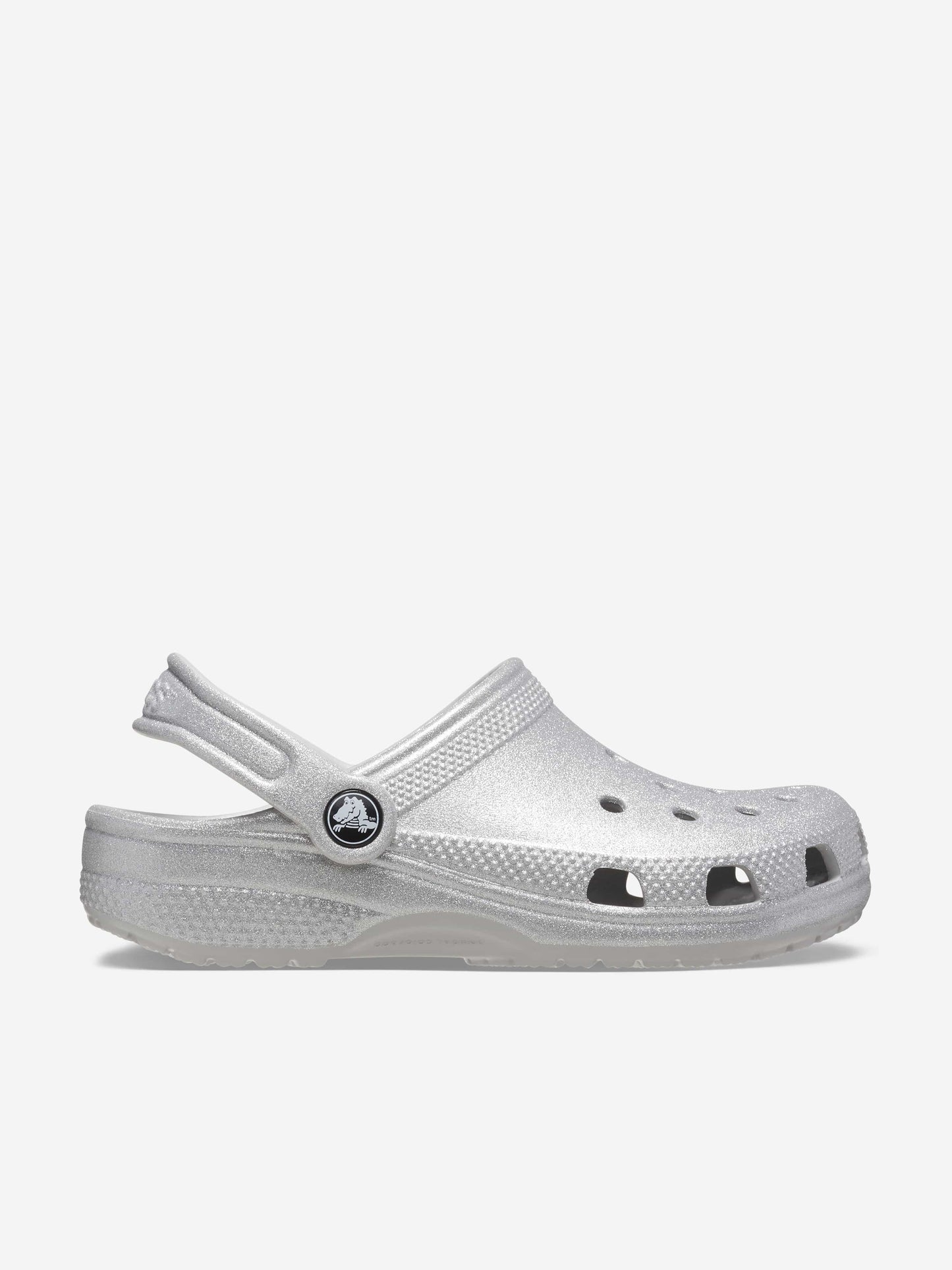 Crocs 女童经典闪光木屐（银色）