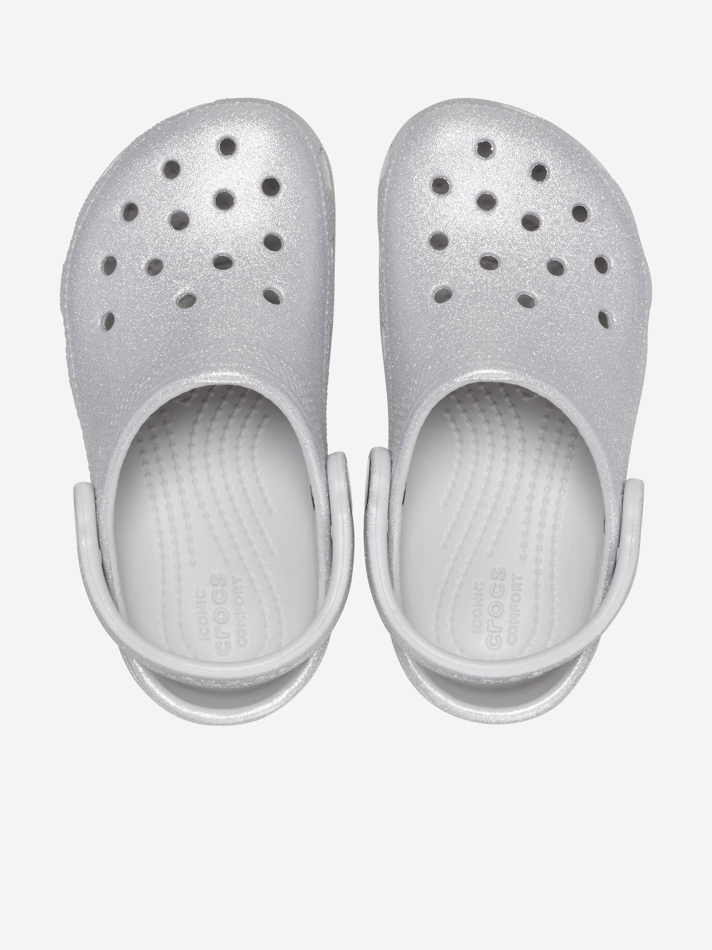 Crocs 女童经典闪光木屐（银色）