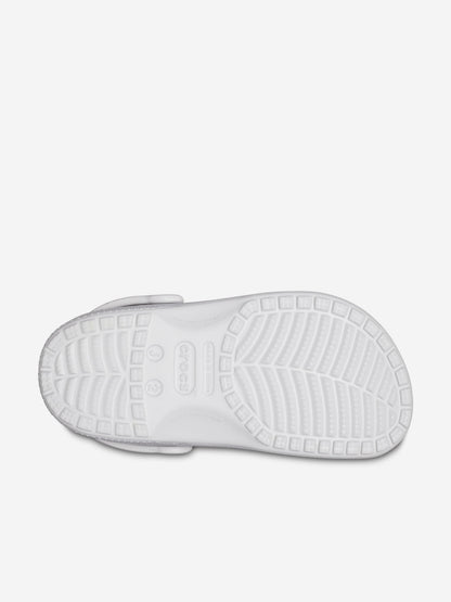 Crocs 女童经典闪光木屐（银色）