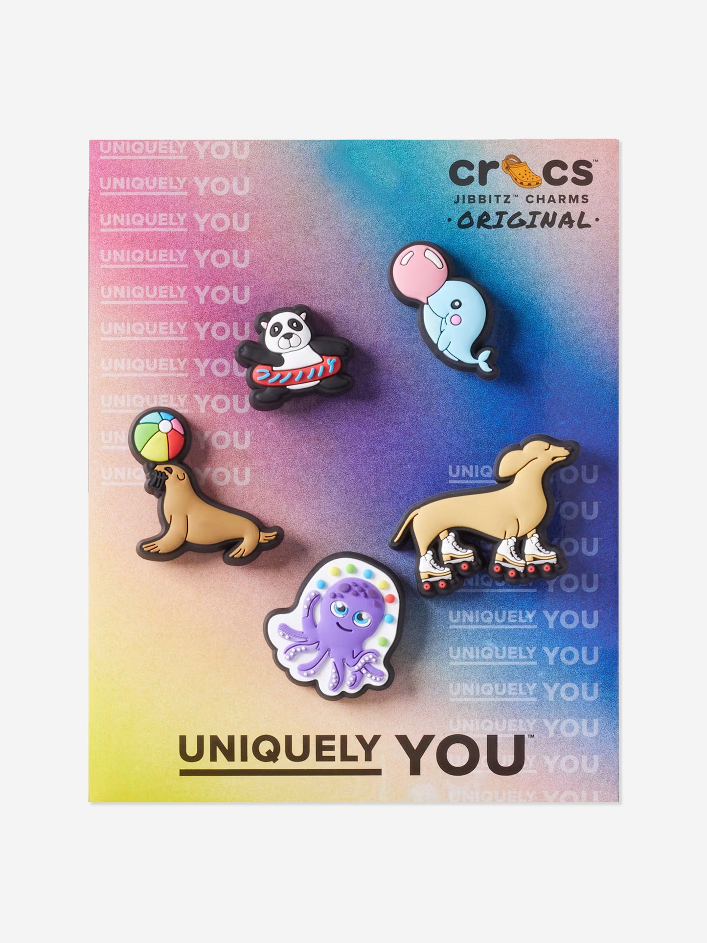 Crocs 儿童趣味动物朋友 Jibbitz™ 饰品 5 件装（多色）