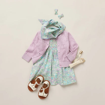 女婴丁香紫棉开衫