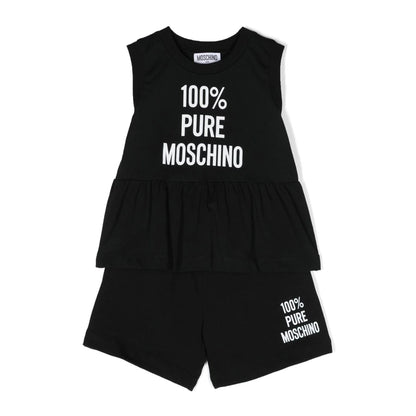 女童黑色Logo棉套装