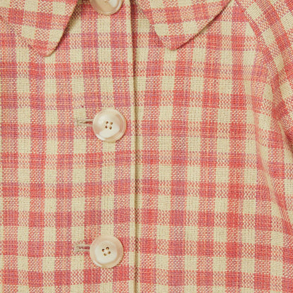 女童粉色格子外套