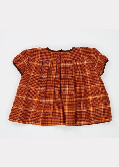 Baby Girls Orange Check Dove Tunic Set