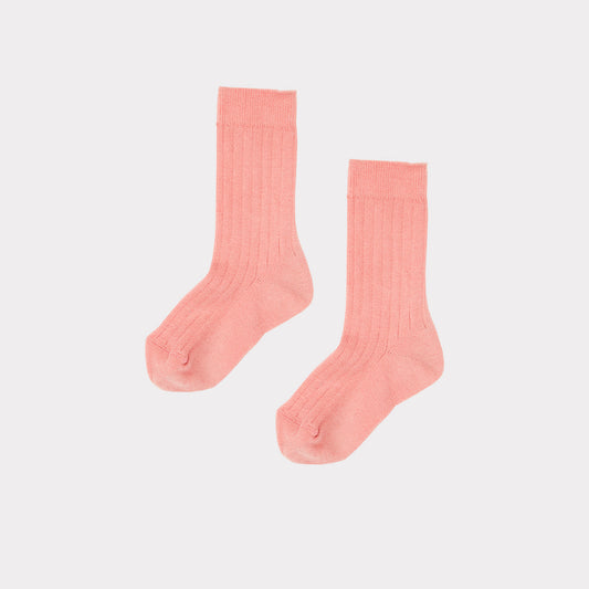 女童粉色棉袜