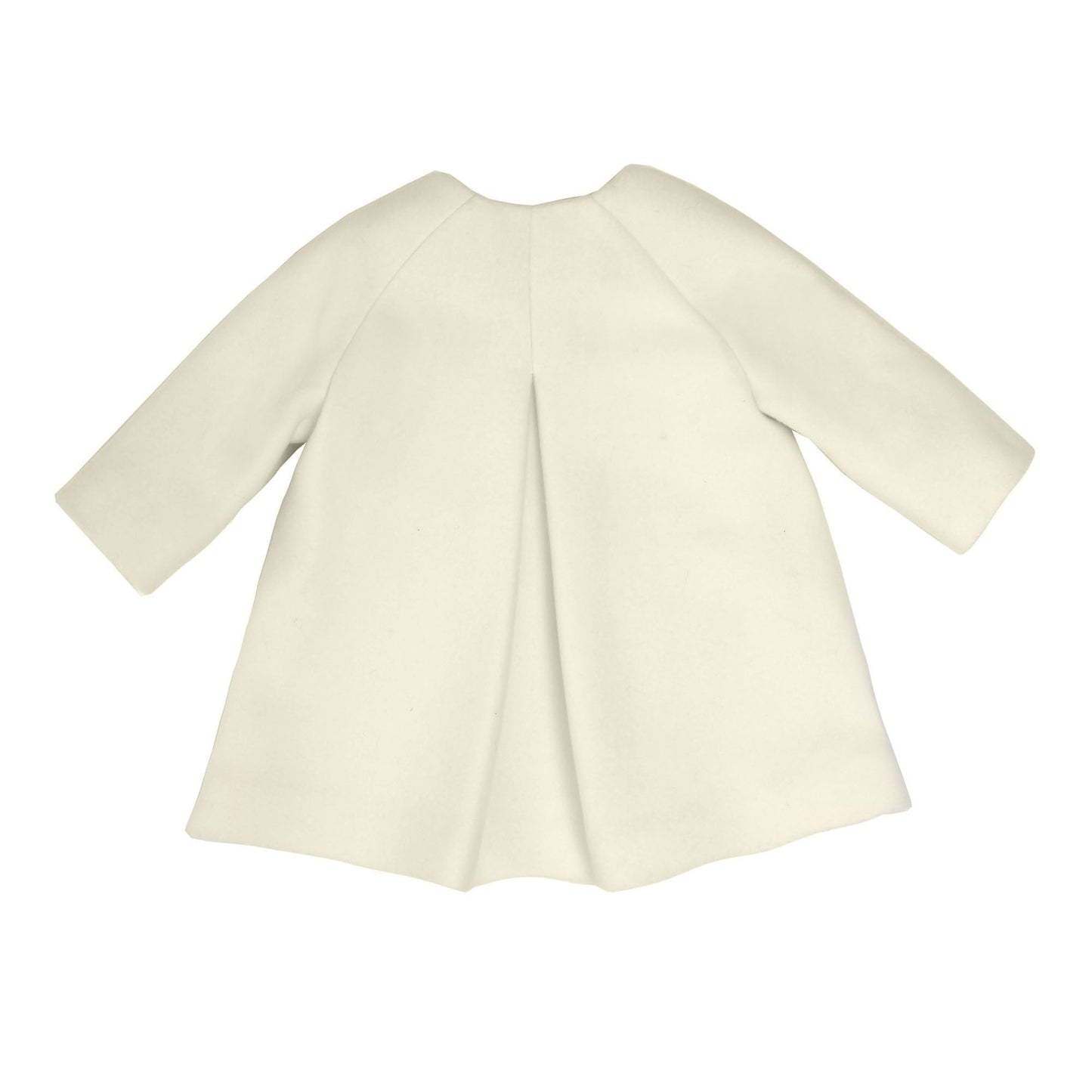Baby Girls Milk White Patch Pocket Woven Coat