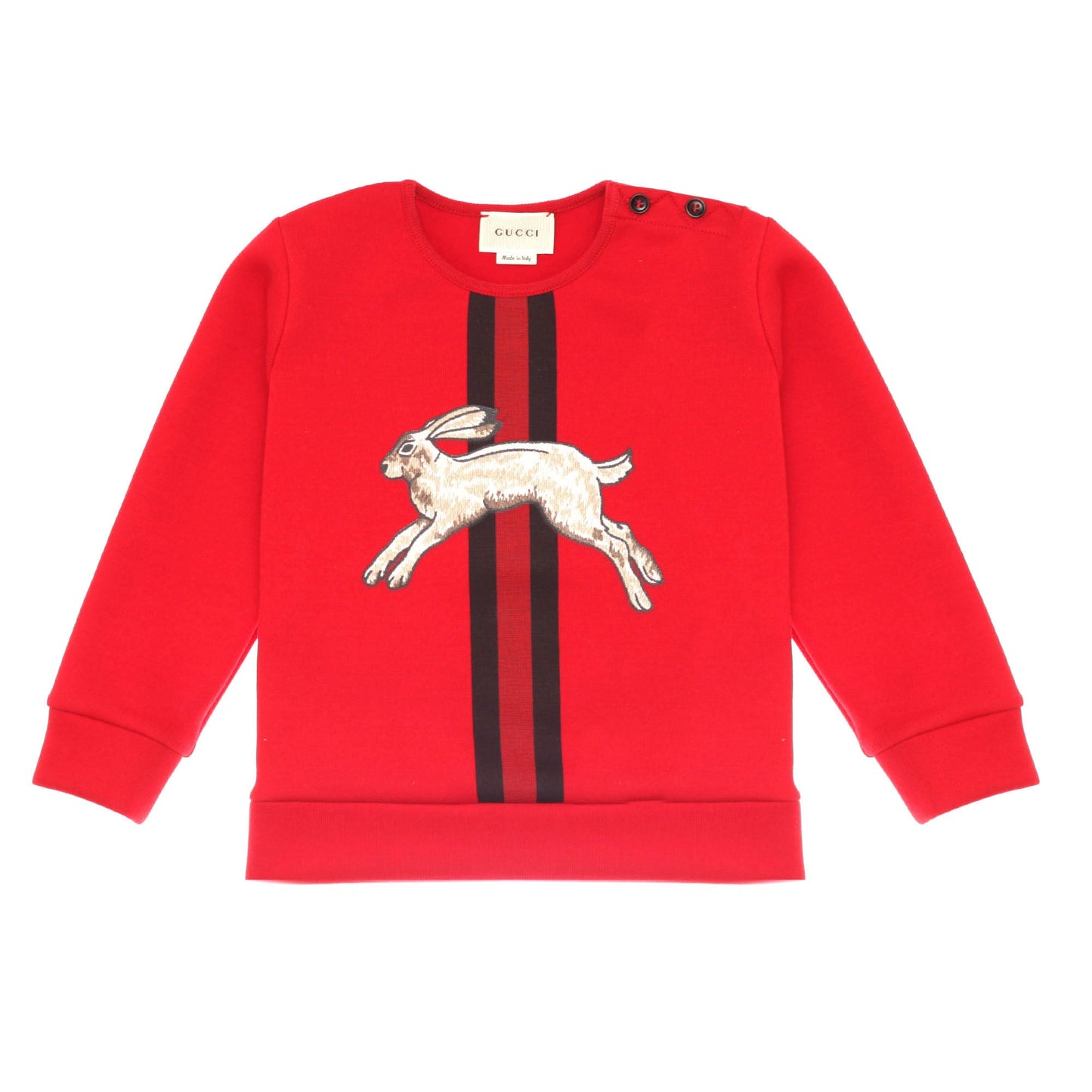 Baby Red Bunny Printed Trims Sweatshirt