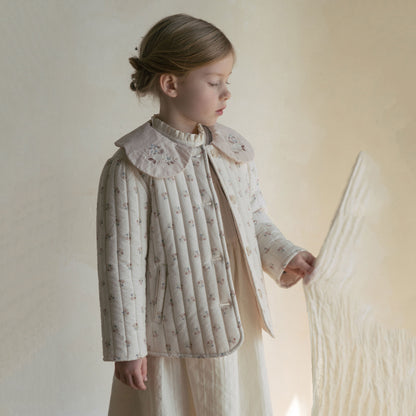 女童白色棉连衣裙