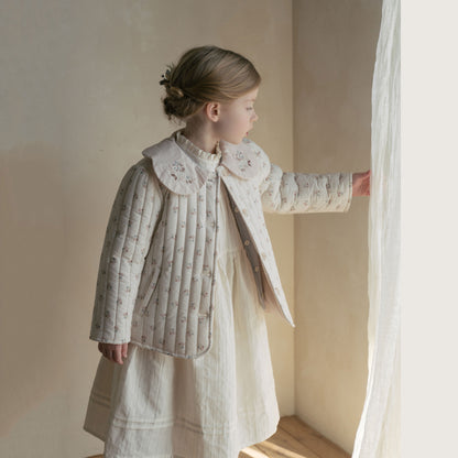 女童白色棉连衣裙