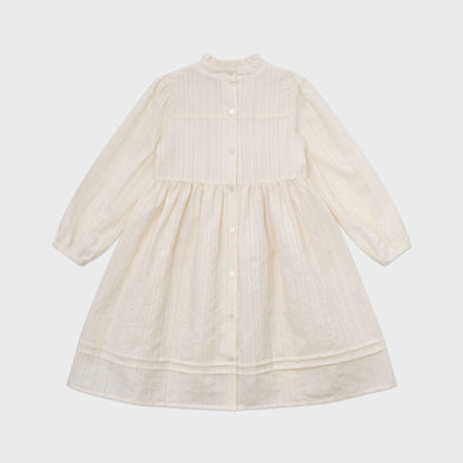 女童白色棉连衣裙