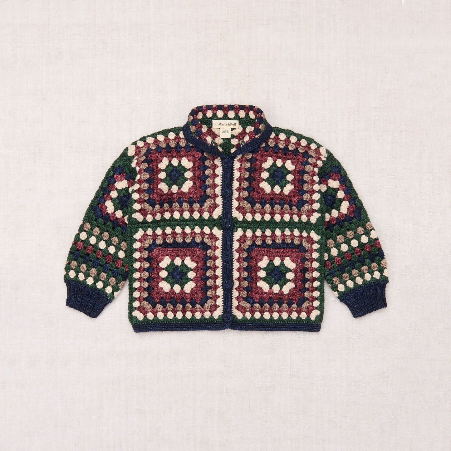 儿童绿色针织羊毛夹克