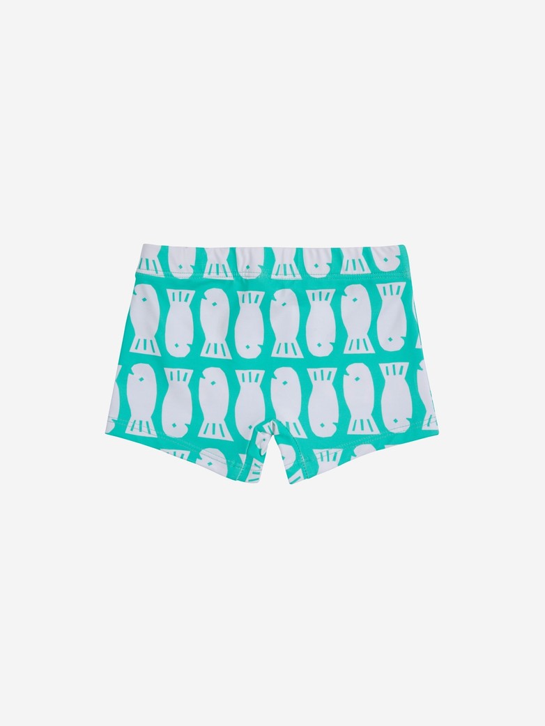 Lucky Fish all over square cut swim shorts