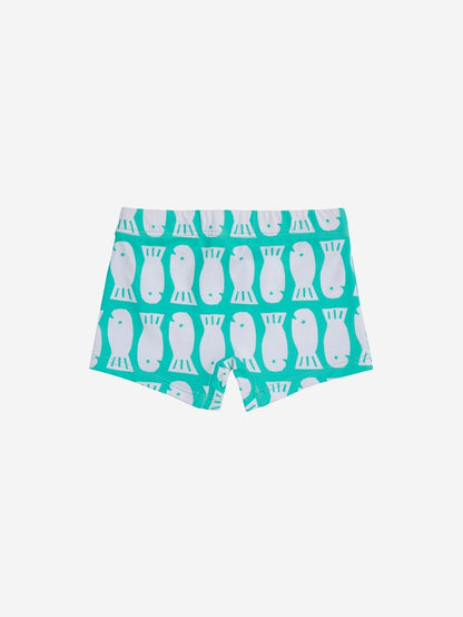 Lucky Fish all over square cut swim shorts