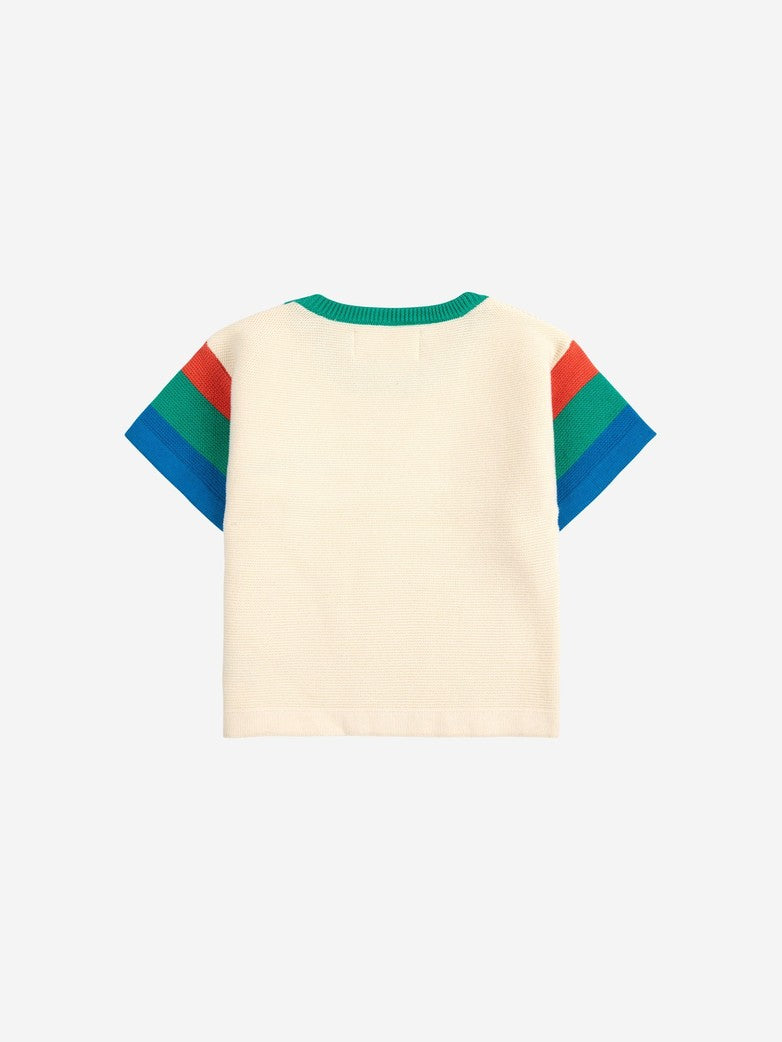 Color block knitted T-shirt
