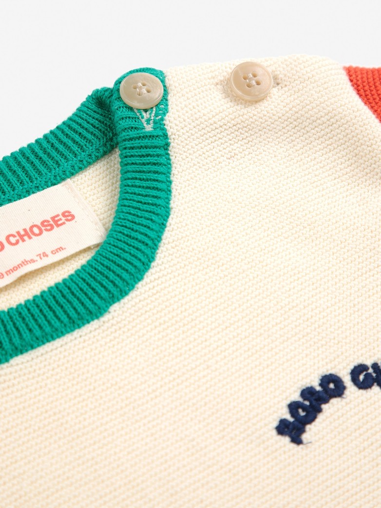 Color block knitted T-shirt