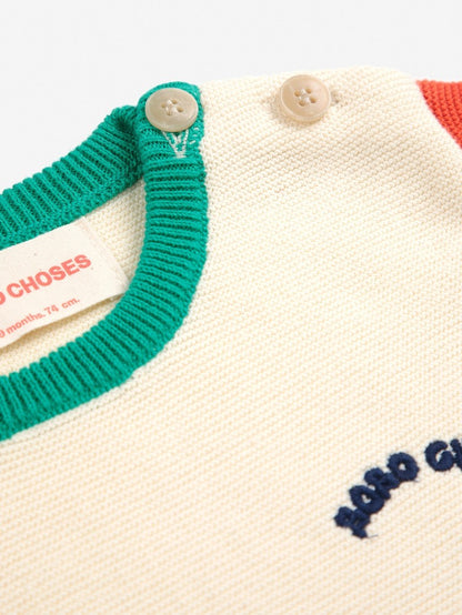 Color block knitted T-shirt