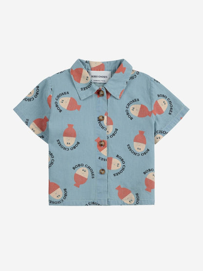 Morning Egg all over denim shirt