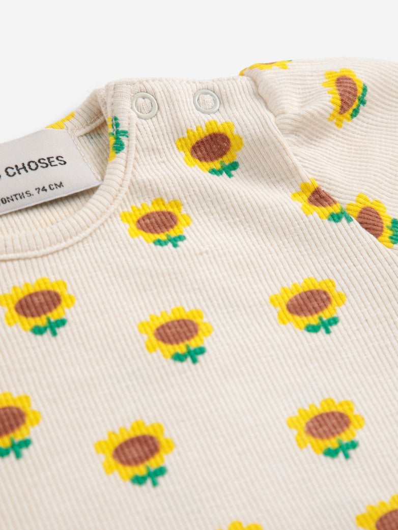 Sunflower all over balloon sleeve T-Shirt