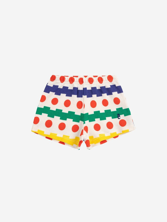 Geometrical all over waffle shorts