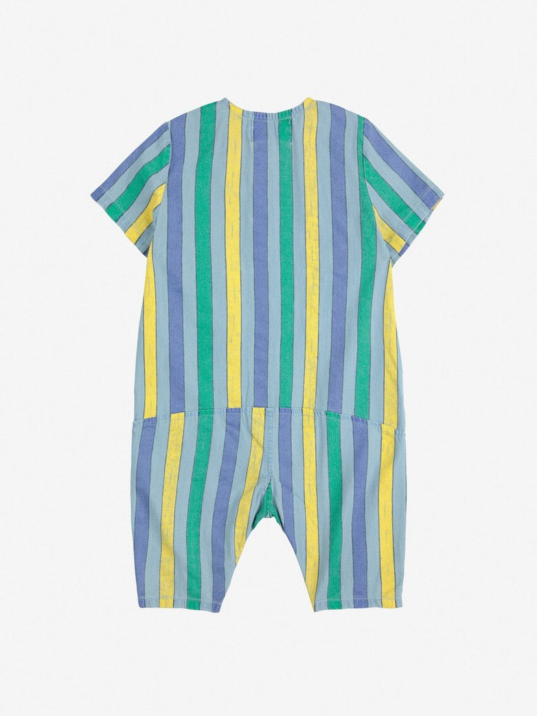 Multicolor Stripes denim overall