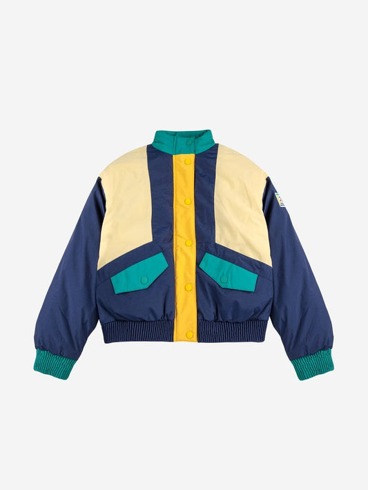 Smiling color block jacket