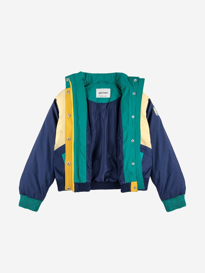 Smiling color block jacket