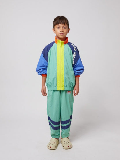 Smiling color block tracksuit pants