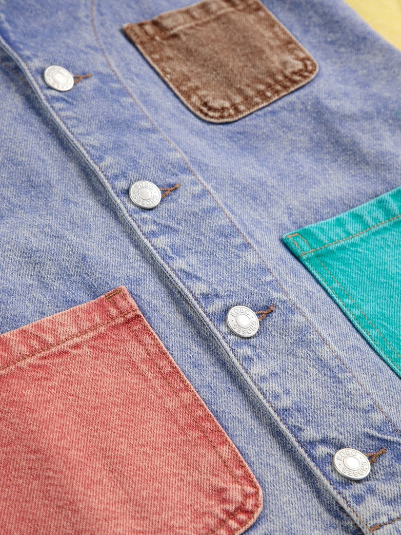 Color block denim jacket