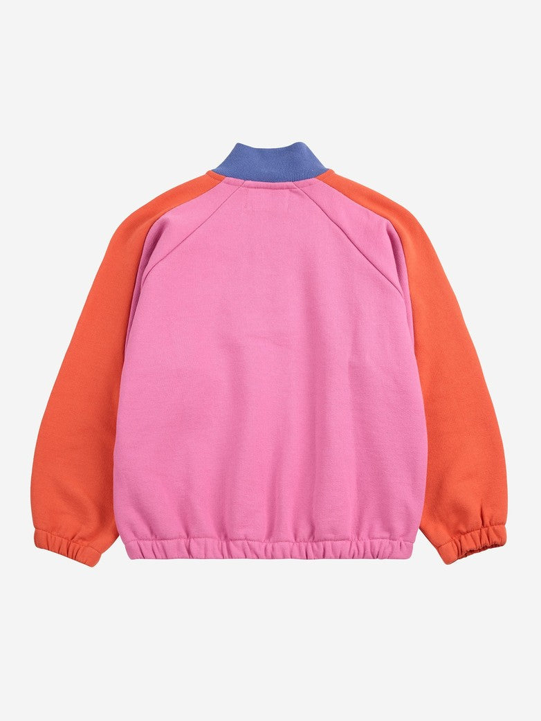 Smiling color block 1/4 zipped sweatshirt