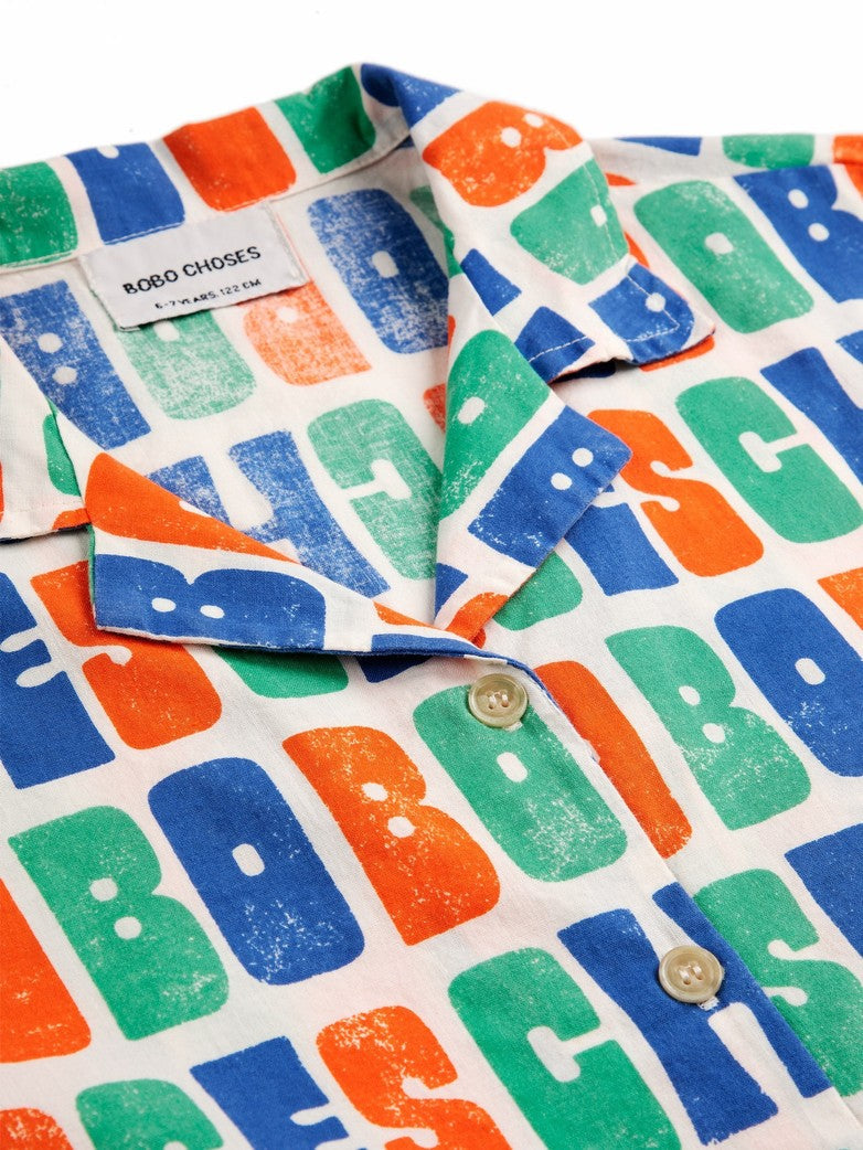Multicolor Bobo Choses all over woven shirt